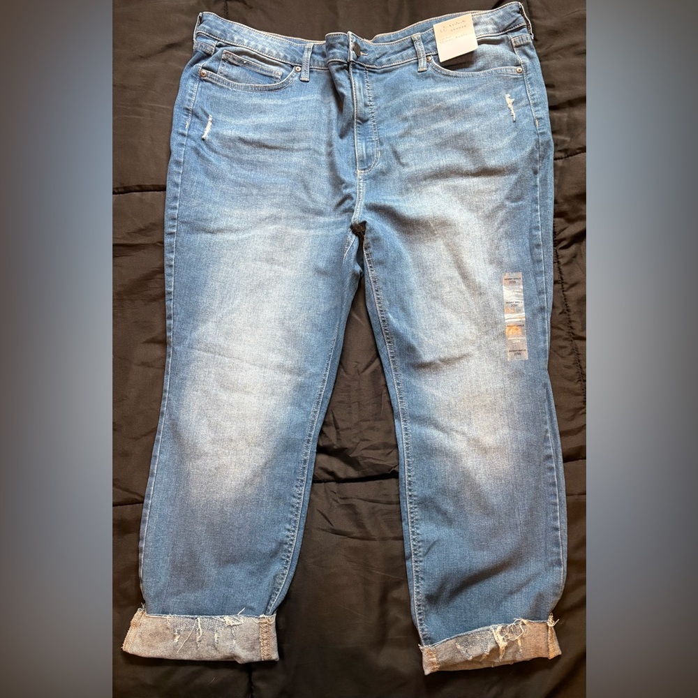 LC Lauren Conrad High Rise Skinny Ankle Plus Size 20 W Blue Jeans Distressed
